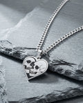 Couple skull heart necklace
