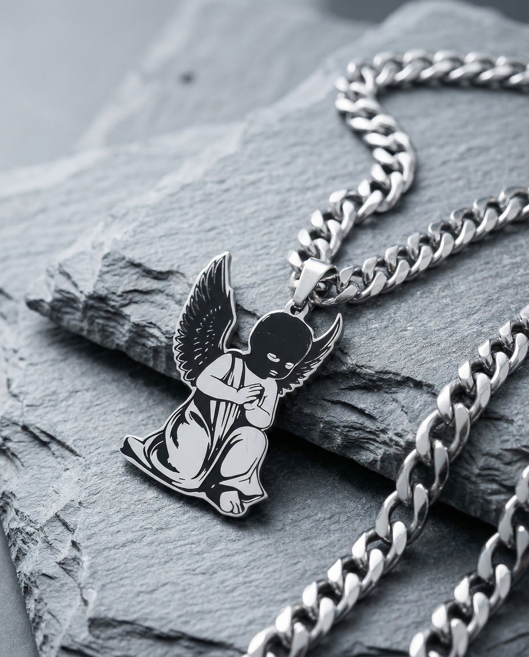 Praying angel necklace
