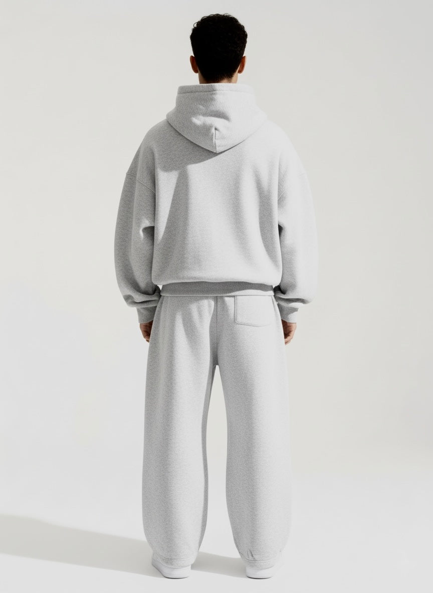 Light gray set sweatpants and hoodie