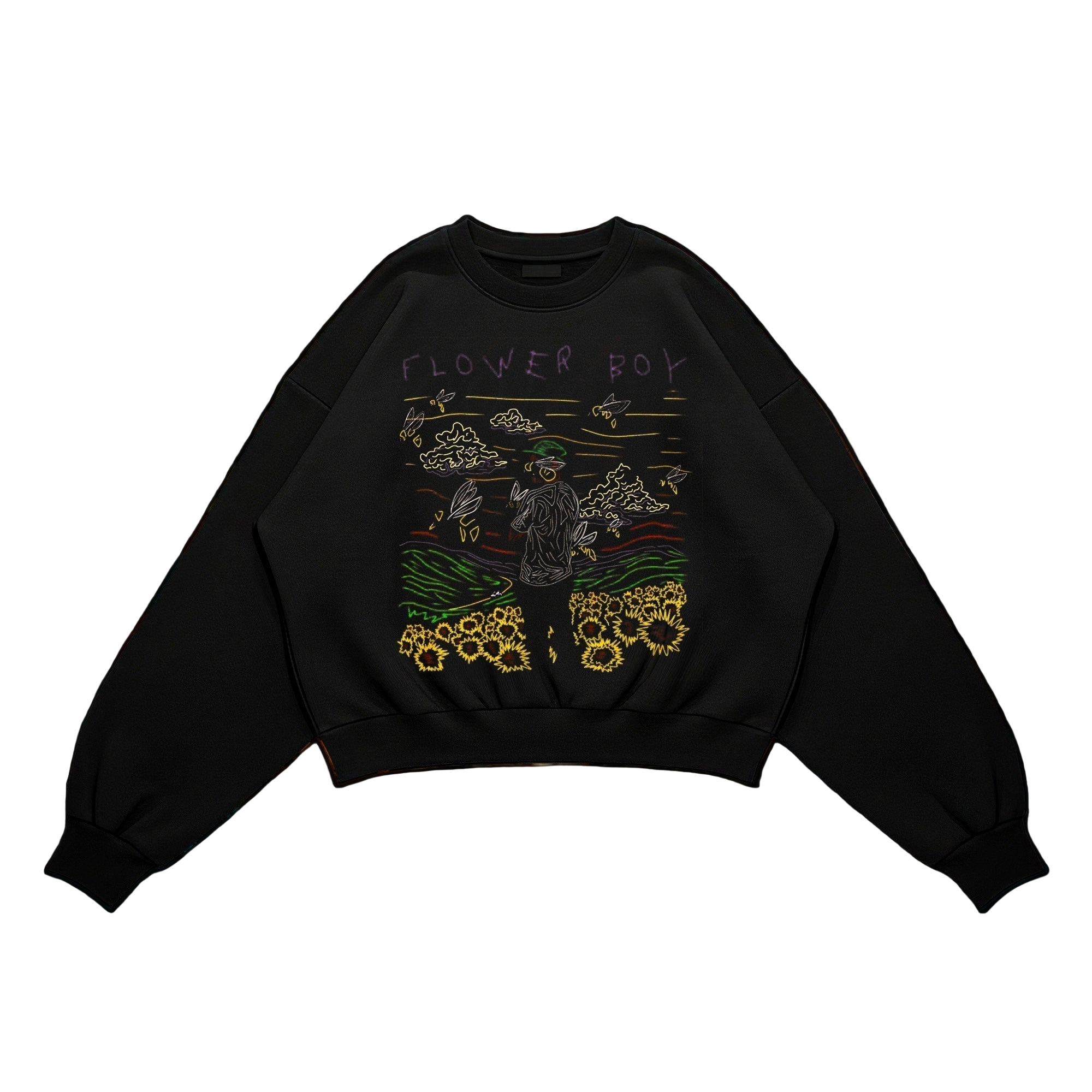 Flowerboy black crewneck
