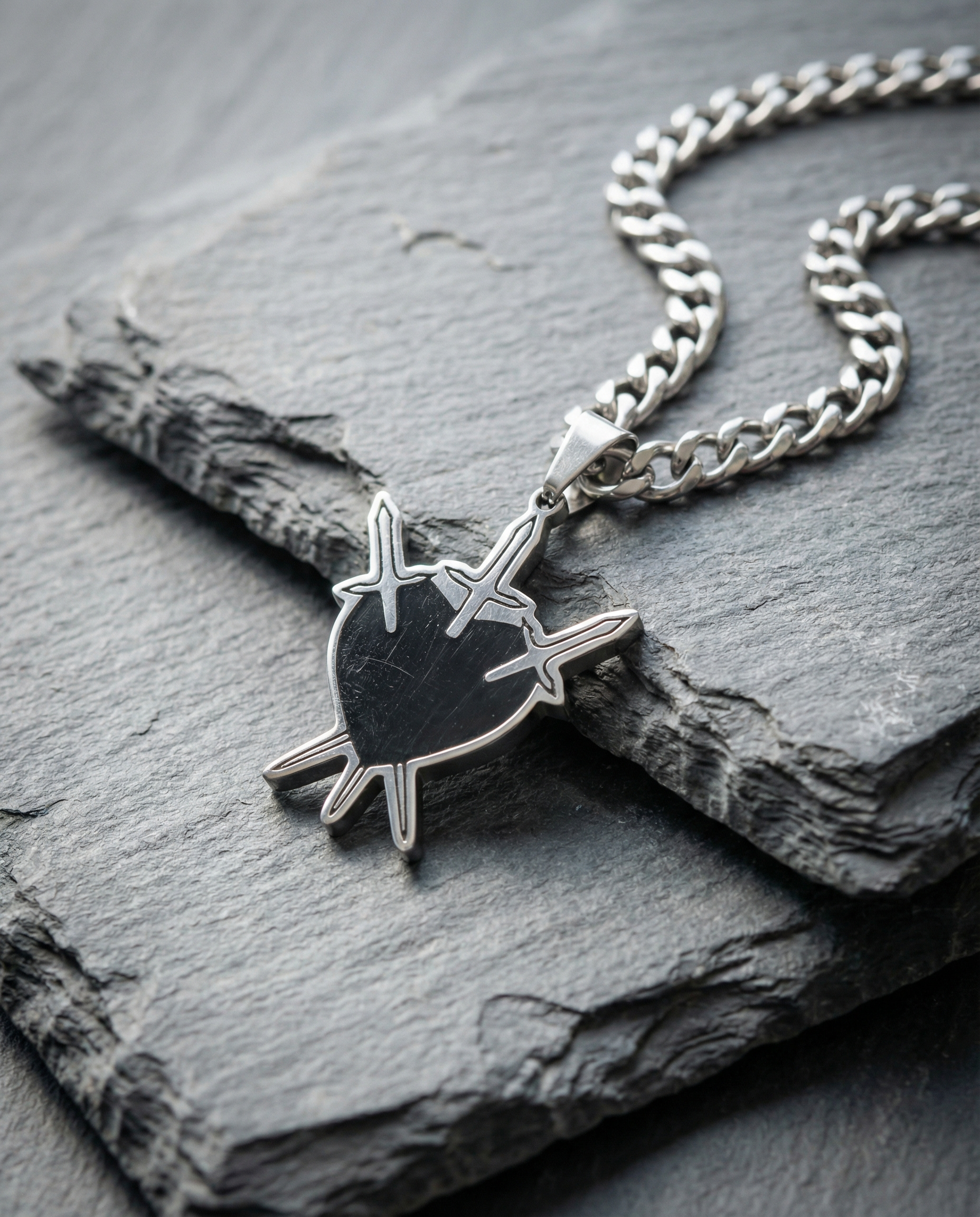 Swords heart necklace
