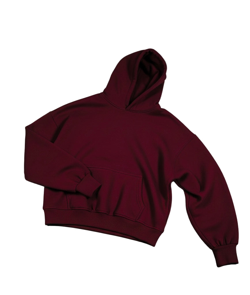 Burgundy hoodie boxyfit