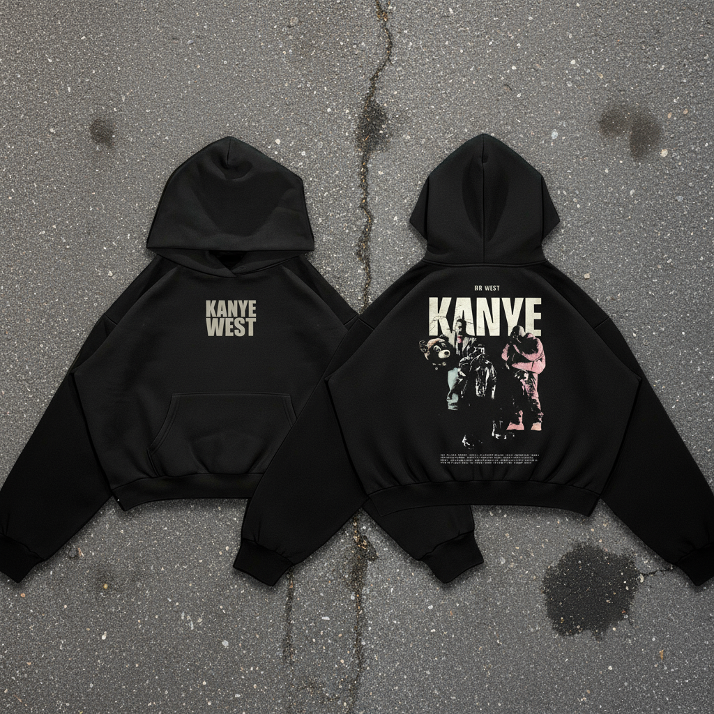 kANYE WEST black hoodie boxy fit