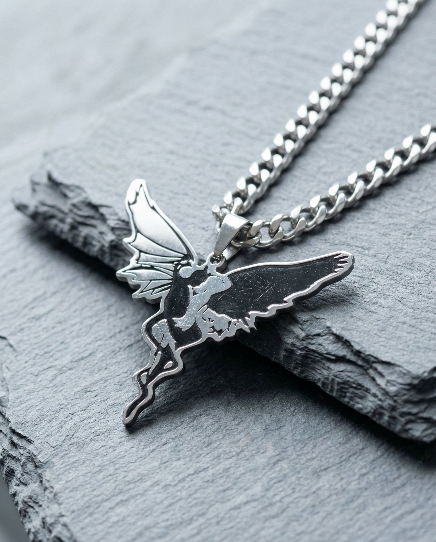 Yinyang angel necklace