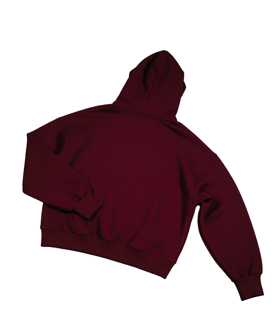 Burgundy hoodie boxyfit