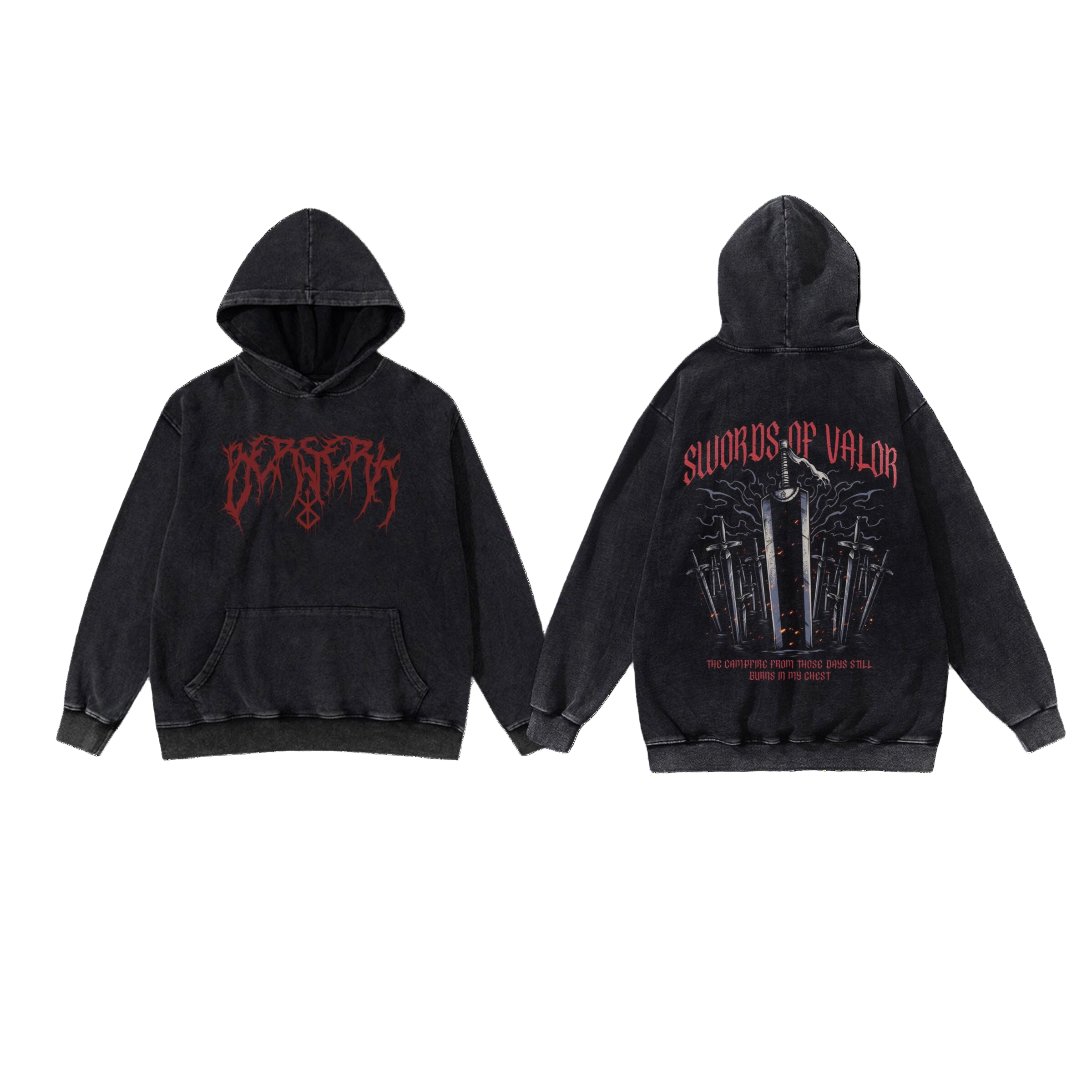 Berserk washed hoodie v8