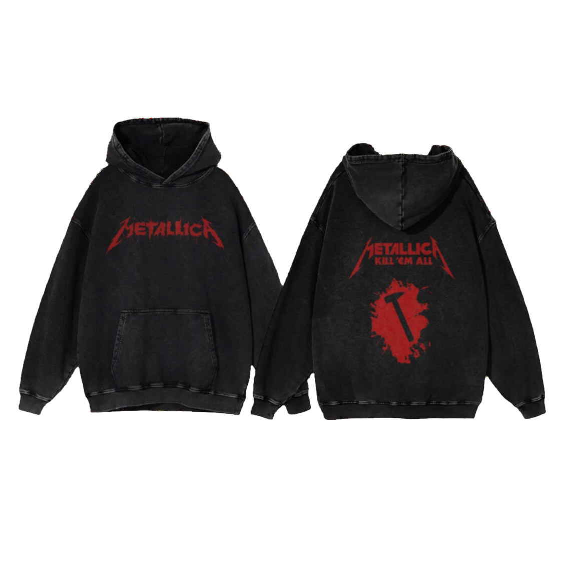 Metalica washed hoodie v2