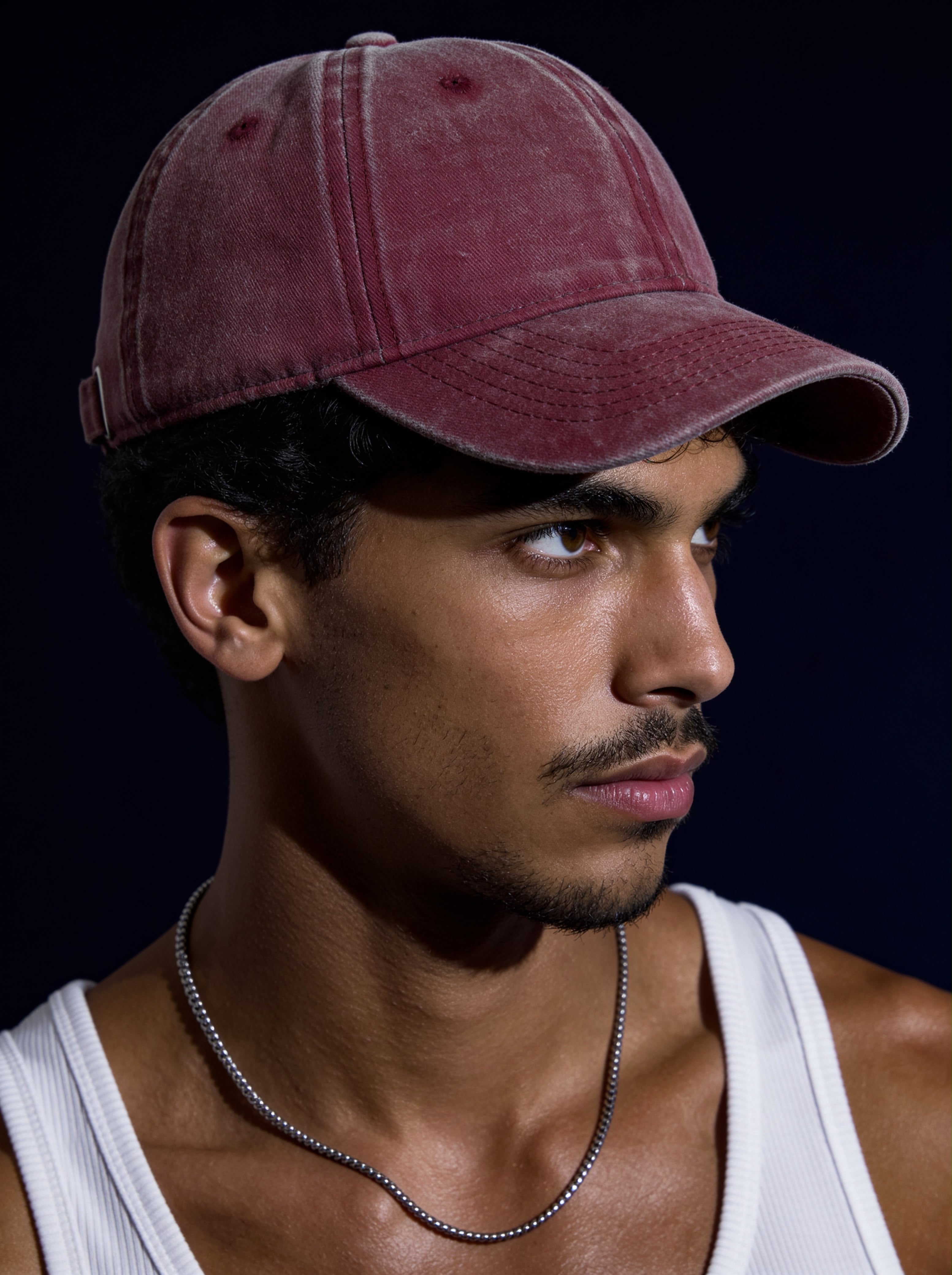 Cap burgundy washed